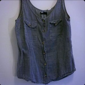 BDG Checkered Navy Tank Top